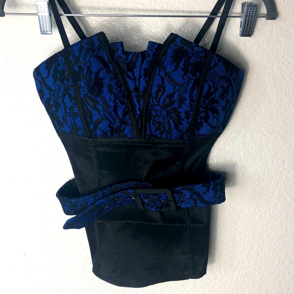 OhYes Lace Floral Print Bustier Top